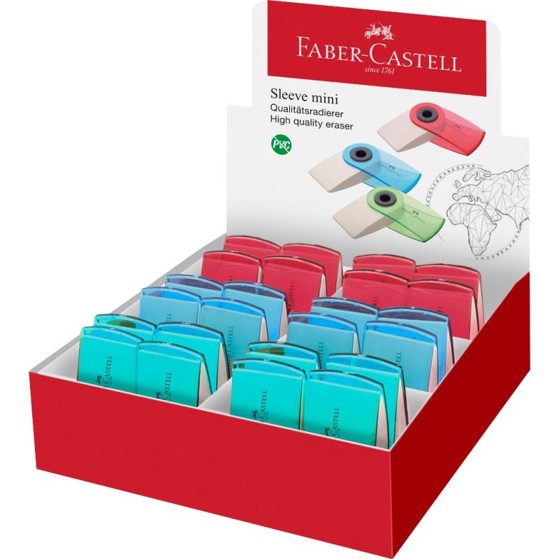 Faber-Castell Radierer Sleeve Mini transluzent im Schutzetui sortiert